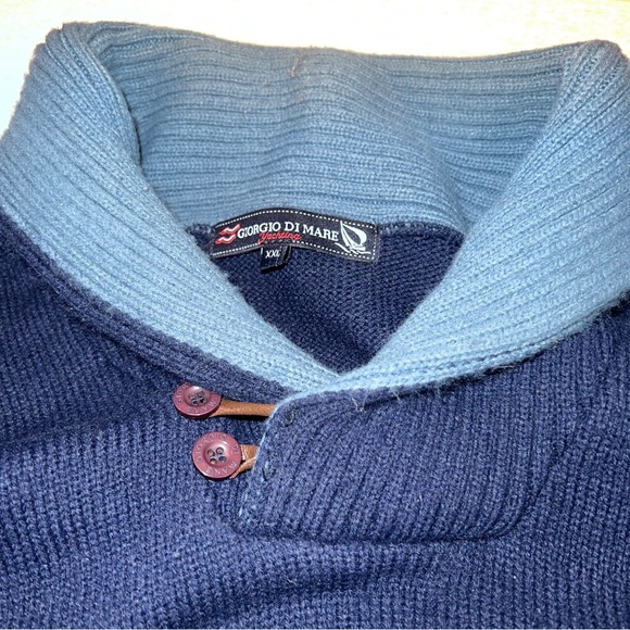 Giorgio di Mare collared cashmere wool blend 2 tone pullover sweater XXL - Picture 11 of 11